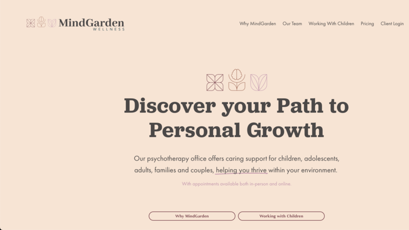 Mind Garden Wellness website